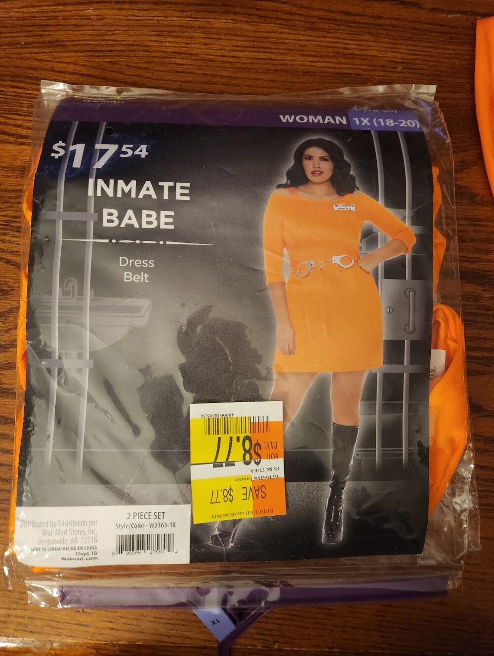 Inmate Babe Women's Orange Dress with Belt